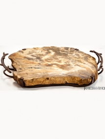 PW-103_Petrified Wood Cheese Server 